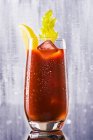 A Bloody Mary with ice cream and celery — Fotografia de Stock