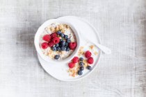 Porridge with quark and berries — Stock Photo