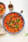 Close-up shot of delicious Campfire stew pulled pork — Stock Photo