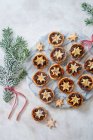 Close-up shot of delicious Homemade mince pies — Stock Photo