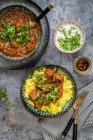 Beef curry with saffron rice — Foto stock
