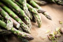 Fresh green asparagus, close up shot — Stock Photo