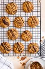 Flourless oat biscuits with chocolate and muesli — Stock Photo