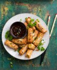 Vegan spring rolls with a vegetable filling — Stock Photo