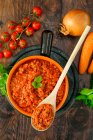 Tomatensauce mit Gewürzen und Kräutern — Stockfoto