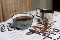 Hot chocolate close-up view — Stock Photo