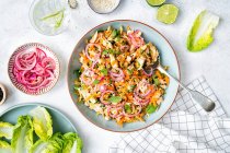 Nahaufnahme von köstlichem Satay Chicken Salat — Stockfoto