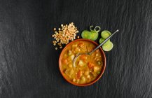 Chunky Vegetable Soup, top view — Stock Photo