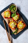 Stuffe peppers with feta — Stock Photo