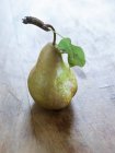 Close-up shot of ripe pear with a stem and leaf — Stock Photo