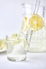 Homemade elderflower juice in a glass — Stock Photo