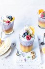 Chia pudding with fruits — Stock Photo