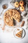 Веганський торт без глютену з яблуками та корицею — стокове фото