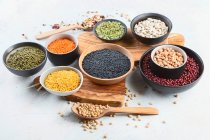 Various dry legumes in the bowl — Stock Photo