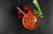Minestrone Suppe mit Käse — Stockfoto
