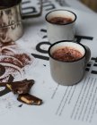 Вид на горячий шоколад вблизи — стоковое фото