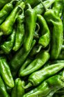 Green chili peppers, close up shot — Stock Photo