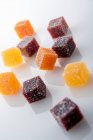 Jelly marmalade candies on white surface — Stock Photo