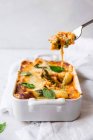 Asparagus lasagne with basil — Stock Photo
