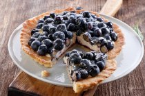 Blueberry tart top view — Stock Photo