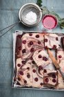 Torta de mármol vegano con cerezas agrias - foto de stock
