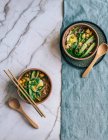 Instant Pork Ramen with vegetables — Stock Photo