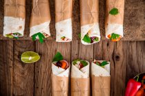 Tortilla wraps with vegetables — Stock Photo