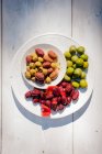 Varietà di olive greche vista da vicino — Foto stock
