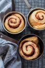 Close-up shot of delicious Morning buns with cinnamon butter — Stock Photo
