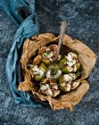 Baked figs with feta cheese - foto de stock
