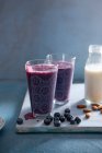 Blueberry and almond milk smoothie — Stock Photo