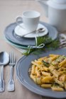 Penne with salmon and zucchini — Foto stock
