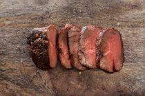Smoked beef fillet, sliced — Photo de stock