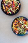 Vegetable noodle salad, closeup shot — Stock Photo