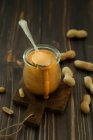 Homemade peanut butter, closeup shot — Stock Photo