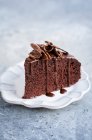 Primer plano de delicioso pastel de chocolate flaco - foto de stock