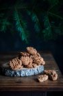 Peanut Butter Cookies, Seitenansicht — Stockfoto
