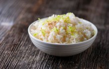 Boiled rice with vegetables and herbs — Stock Photo