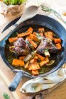 Easter lamb with carrots and rosemary — Stock Photo