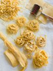 Vari tipi di pasta fatti in casa — Foto stock