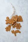 Christmas gingerbread biscuits as decorations — Stock Photo