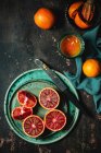 Moro blood oranges close-up view — Stock Photo