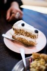 A slice of coffee cake with blueberries — Stock Photo
