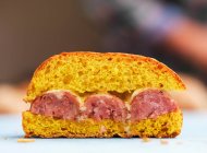 Sausage In Tumeric Bread Roll — Stock Photo
