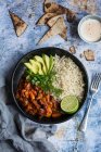 Vegan vegetable chilli bowl — Stock Photo