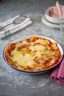 Primo piano di deliziose lasagne — Foto stock