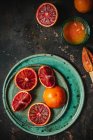 Primer plano de deliciosas naranjas de sangre Moro - foto de stock