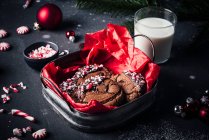American brownie cookies with candies for Christmas — Stock Photo