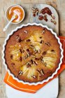 Pear cake with ginger and pecans — Stock Photo