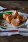 Cáscaras de huevo después de hornear - foto de stock